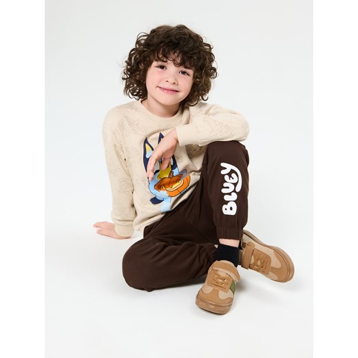 Sinsay - Spodnie jogger z nadrukiem Bluey - brązowy Sinsay 116 (5-6 l) Sinsay