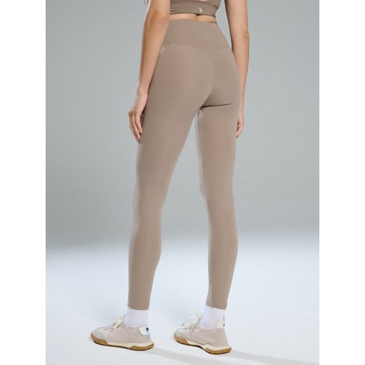 Sinsay - Legginsy Gym Hard - beżowy Sinsay L Sinsay