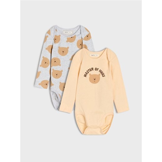 Sinsay - Body z motywem w misie 2 pack - kremowy - id: 507EM-02X - marki Sinsay - 185599871 Sinsay - Body z motywem w misie 2 pack - kremowy ze sklepu Sinsay w kategorii Odzież dla niemowląt - zdjęcie 185599871
