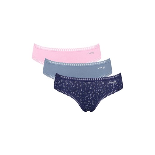 Sloggi 3-pack figi damskie Go Crush Hipster 10219671-V004, Kolor granatowo-niebiesko-różowy, Rozmiar XS, Sloggi ze sklepu Intymna w kategorii Majtki damskie - zdjęcie 185604213