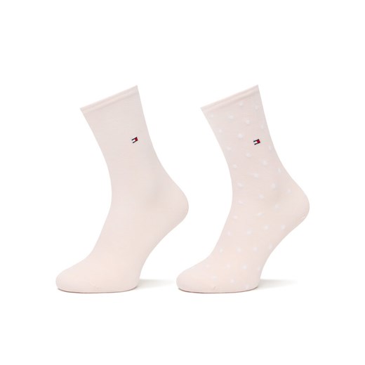 Tommy Hilfiger Zestaw 2 par wysokich skarpet damskich 100001493 Różowy ze sklepu MODIVO w kategorii Skarpetki damskie - zdjęcie 185606190