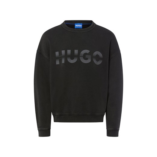 HUGO BLUE Bluza męska - Nenzyew Mężczyźni czarny jednolity ze sklepu vangraaf w kategorii Bluzy męskie - zdjęcie 185607521