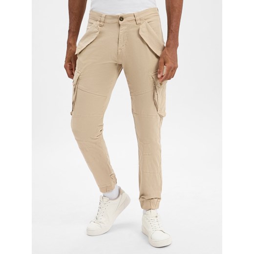 Alpha Industries Spodnie Mężczyźni Bawełna piaskowy jednolity ze sklepu vangraaf w kategorii Spodnie męskie - zdjęcie 185607530