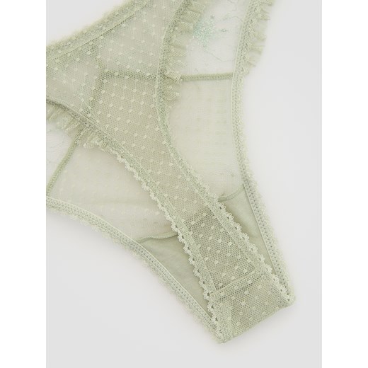 Reserved - Majtki typu stringi - jasnozielony Reserved XS Reserved