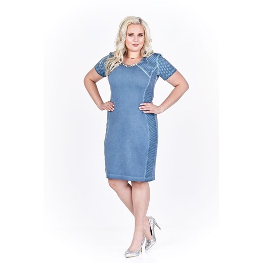 Sukienka FSU683  JEANSOWY jeans ze sklepu fokus.pl w kategorii Sukienki - zdjęcie 185610383