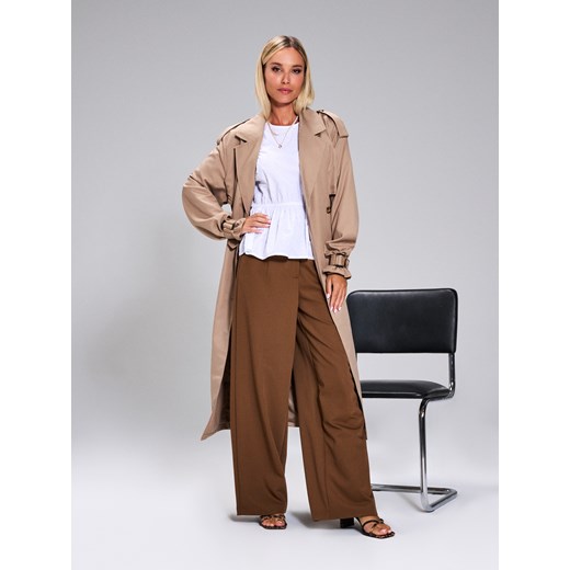 Sinsay - Spodnie wide leg - brązowy Sinsay XL Sinsay
