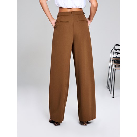 Sinsay - Spodnie wide leg - brązowy Sinsay XXL Sinsay