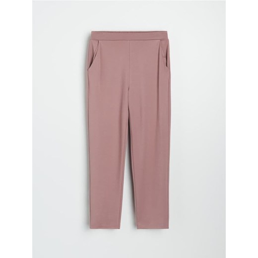 Sinsay - Dzianinowe spodnie z wiskozą - fioletowy Sinsay M Sinsay