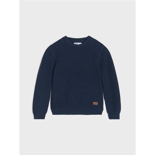 Sinsay - Bawełniany sweter z naszywką - granatowy ze sklepu Sinsay w kategorii Swetry chłopięce - zdjęcie 185615790