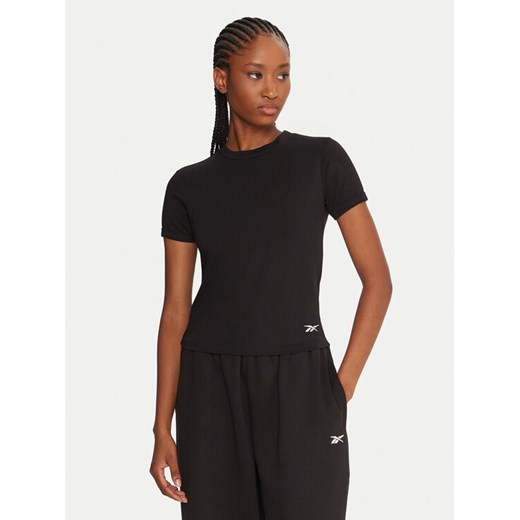 Reebok T-Shirt RK25309CCW Czarny Slim Fit ze sklepu MODIVO w kategorii Bluzki damskie - zdjęcie 185616371