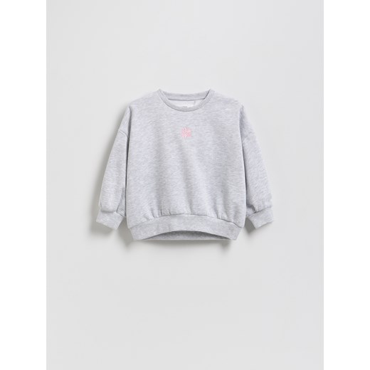 Reserved - Bluza z haftem - jasnoszary ze sklepu Reserved w kategorii Bluzy dziewczęce - zdjęcie 185617061