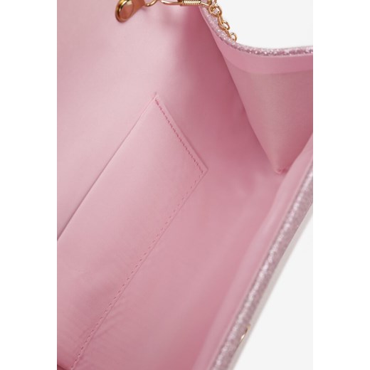 Różowa Torebka Kopertówka z Łańcuszkiem i Brokatem Paswenia uniwersalny born2be.pl