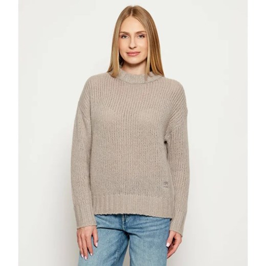 HUGO Wełniany sweter Sloossy | Oversize fit ze sklepu Gomez Fashion Store w kategorii Swetry damskie - zdjęcie 185617674