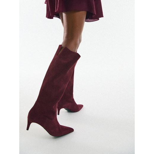 Mohito - Skórzane kozaki - kasztanowy Mohito 40 Mohito