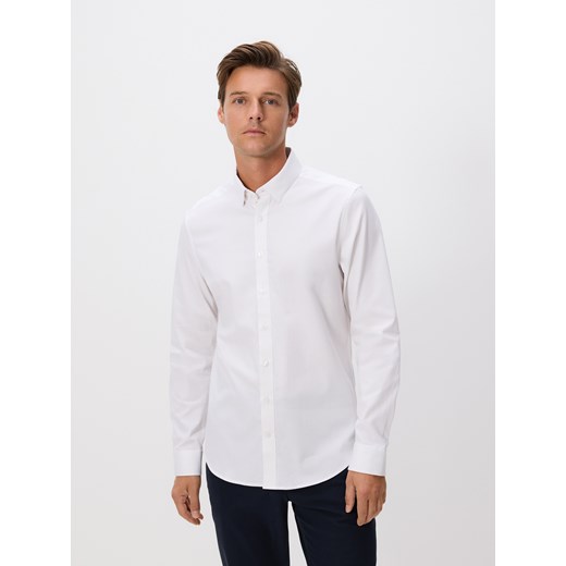 Reserved - Bawełniana koszula super slim fit - biały ze sklepu Reserved w kategorii Koszule męskie - zdjęcie 185620590