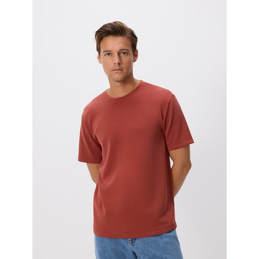Reserved - T-shirt regular z modalem - miedziany ze sklepu Reserved w kategorii T-shirty męskie - zdjęcie 185620690