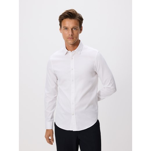 Reserved - Bawełniana koszula super slim fit - biały ze sklepu Reserved w kategorii Koszule męskie - zdjęcie 185620721