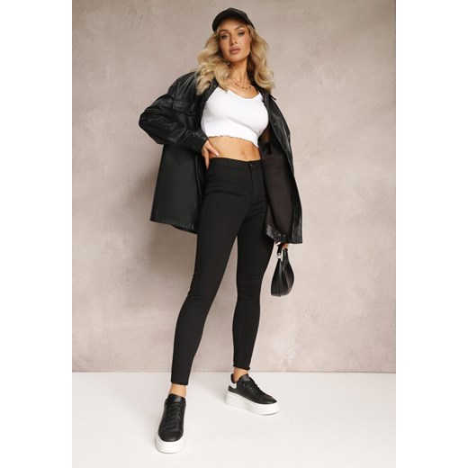 Czarne Spodnie Skinny Iolochis ze sklepu renee.pl w kategorii Spodnie damskie - zdjęcie 185620800