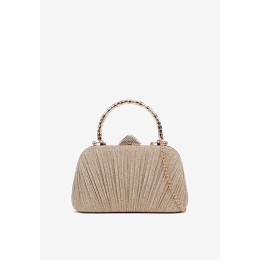 Złota Torebka Kopertówka z Brokatem z Łańcuszkiem i Uchwytem Zarletta ze sklepu renee.pl w kategorii Kopertówki - zdjęcie 185620940