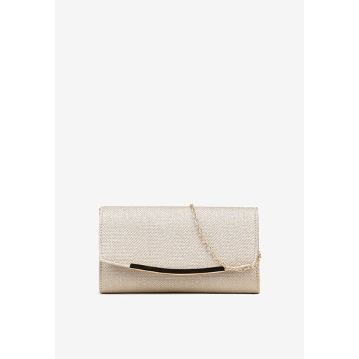 Złota Brokatowa Torebka Kopertówka z Łańcuszkiem i Aplikacją Galsielle ze sklepu born2be.pl w kategorii Kopertówki - zdjęcie 185621091