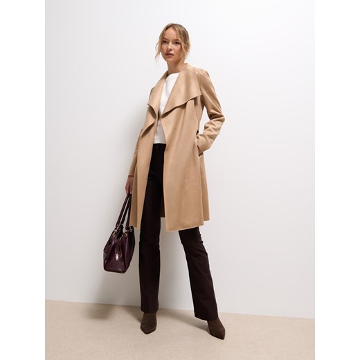 Mohito - Płaszcz z wiązaniem - brązowy Mohito 42 Mohito