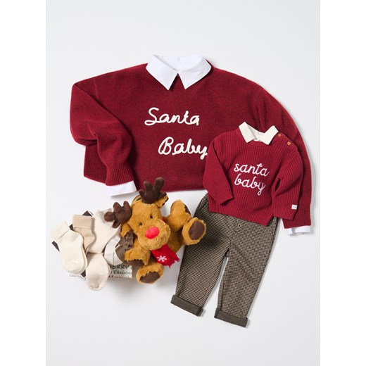 Sinsay - Body z haftowanym misiem - kremowy Sinsay 56 (Newborn) Sinsay