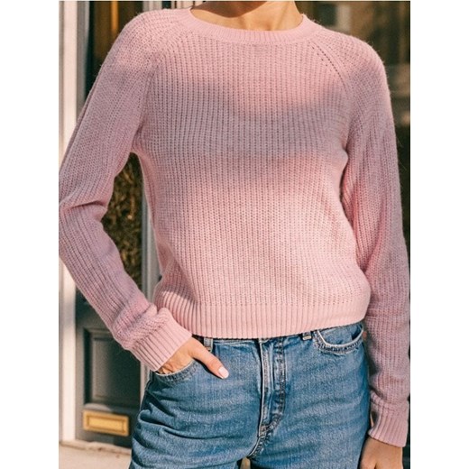 Sinsay - Basic sweter z długimi rękawami - różowy ze sklepu Sinsay w kategorii Swetry damskie - zdjęcie 185625191