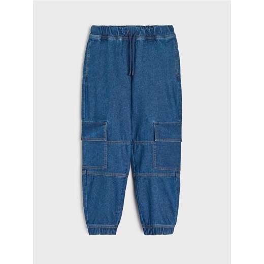 Sinsay - Spodnie cargo jogger z gumką w pasie - niebieski - id: 709EN-55J - marki Sinsay - 185625234 Sinsay - Spodnie cargo jogger z gumką w pasie - niebieski ze sklepu Sinsay w kategorii Spodnie dziewczęce - zdjęcie 185625234