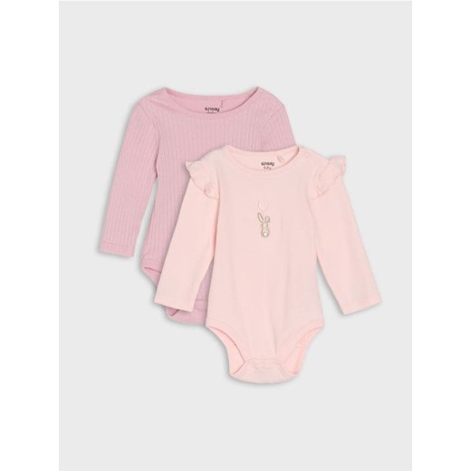 Sinsay - Body 2 pack - różowy ze sklepu Sinsay w kategorii Odzież dla niemowląt - zdjęcie 185625270
