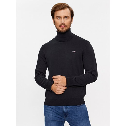 Gant Golf Classic Cotton Rollerneck 8030563 Czarny Regular Fit ze sklepu MODIVO w kategorii Swetry męskie - zdjęcie 185625621