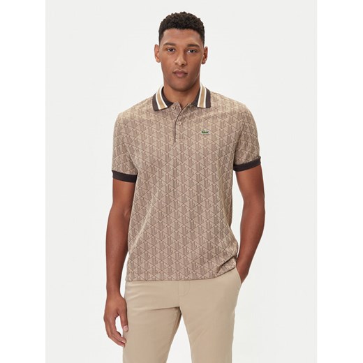 Lacoste Polo DH1417 Beżowy Regular Fit ze sklepu MODIVO w kategorii T-shirty męskie - zdjęcie 185625624