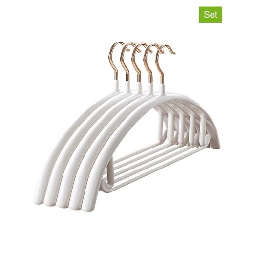 Joybos Wieszaki (5 szt.) w kolorze białym - szer. 42 cm - id: 15021717 - marki Joybos - 185626373 Joybos Wieszaki (5 szt.) w kolorze białym - szer. 42 cm ze sklepu Limango Polska w kategorii Szafy - zdjęcie 185626373