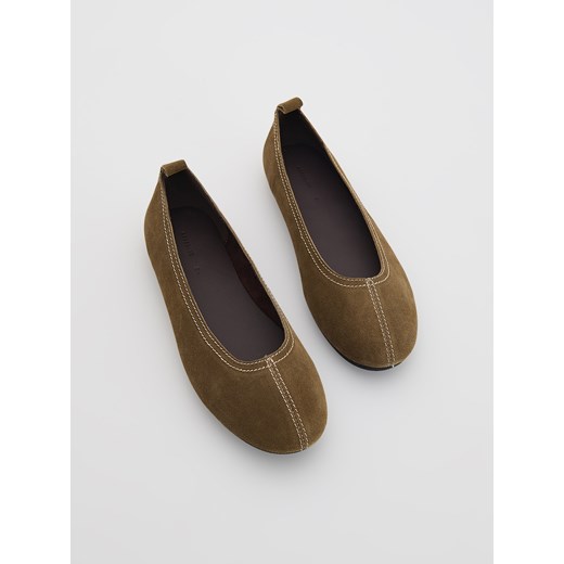 Reserved - Skórzane baleriny - zielony Reserved 38 Reserved