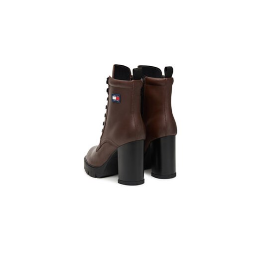 Botki Tommy Jeans Tjw Lace Up EN0EN02832 Brązowy Tommy Jeans 36 eobuwie.pl