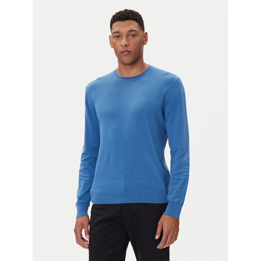 Calvin Klein Sweter LV040BM343 Niebieski Regular Fit ze sklepu MODIVO w kategorii Swetry męskie - zdjęcie 185630850