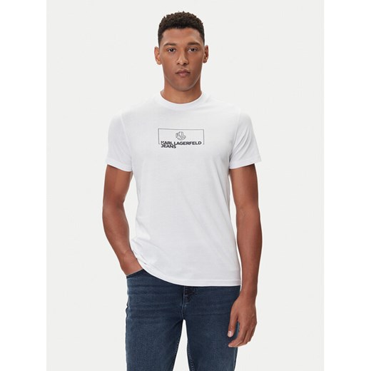 Karl Lagerfeld Jeans T-Shirt A4M17020 Biały Slim Fit ze sklepu MODIVO w kategorii T-shirty męskie - zdjęcie 185630861