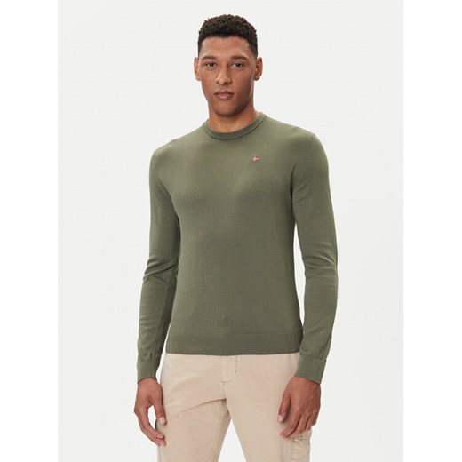 Napapijri Sweter Droz NP0A4I2G Zielony Regular Fit ze sklepu MODIVO w kategorii Swetry męskie - zdjęcie 185630924