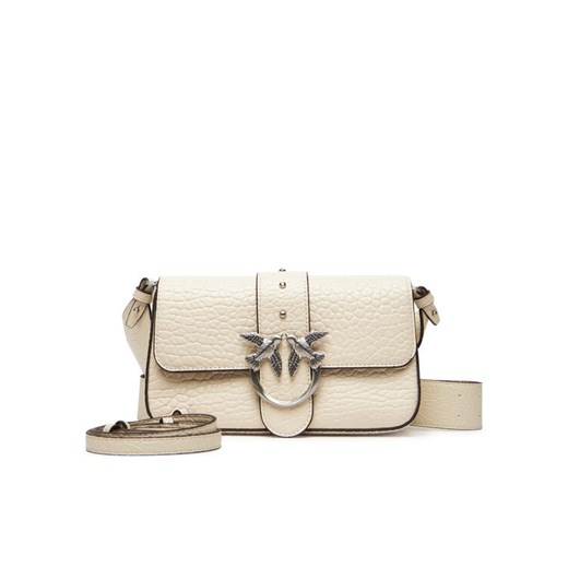 Torebka PINKO Love One Mini Slouchy Fl Al 25-26 PLTT 104340 A2JU Écru ze sklepu eobuwie.pl w kategorii Torebki damskie - zdjęcie 185631940