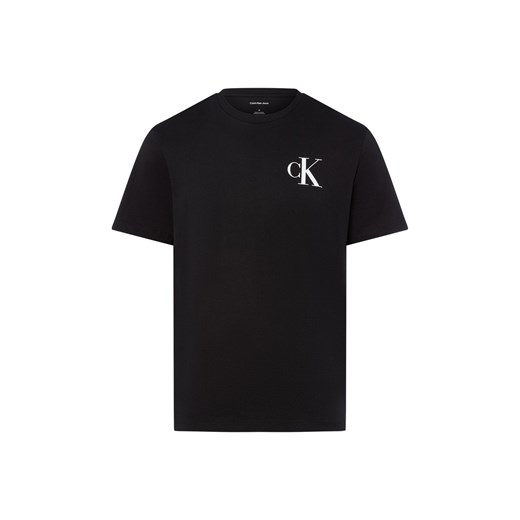 Calvin Klein Jeans Koszulka męska Mężczyźni Dżersej czarny jednolity ze sklepu vangraaf w kategorii T-shirty męskie - zdjęcie 185633334