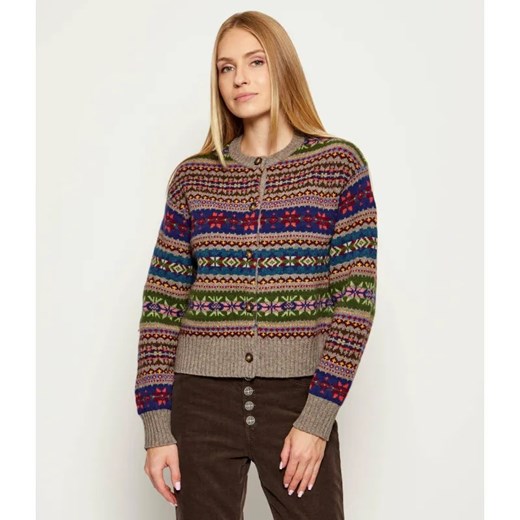 POLO RALPH LAUREN Wełniany kardigan Fair Isle | Relaxed fit ze sklepu Gomez Fashion Store w kategorii Swetry damskie - zdjęcie 185633390
