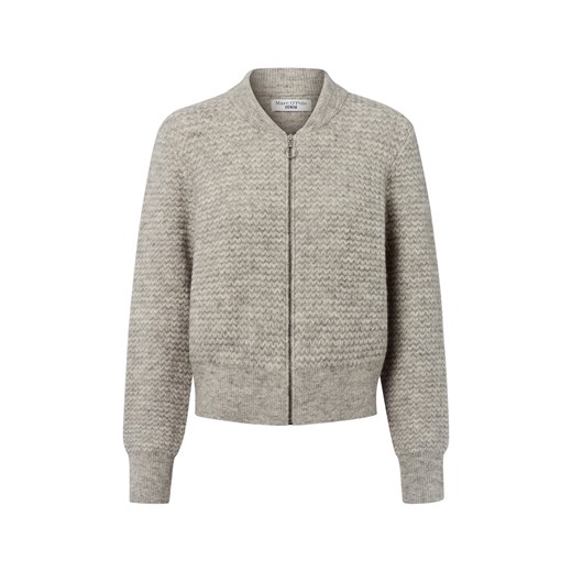 Marc O'Polo Denim Damski kardigan z zawartością alpaki Kobiety dzianina grubo tkana szary marmurkowy ze sklepu vangraaf w kategorii Swetry damskie - zdjęcie 185633882