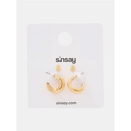 Sinsay - Kolczyki 2 pack - złoty ze sklepu Sinsay w kategorii Kolczyki - zdjęcie 185634004