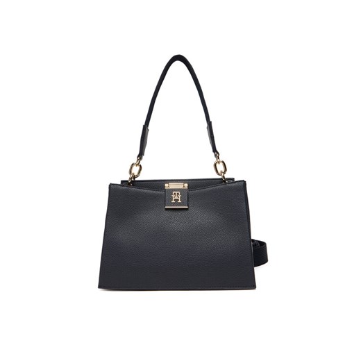Torebka Tommy Hilfiger Th Her Med Satchel Corp AW0AW17830 Granatowy ze sklepu eobuwie.pl w kategorii Torebki damskie - zdjęcie 185634141
