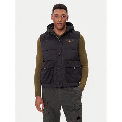 Aeronautica Militare Kamizelka 252AB3017UCT04211 Czarny Regular Fit ze sklepu MODIVO w kategorii Kamizelki męskie - zdjęcie 185634924