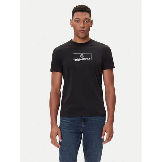 Karl Lagerfeld Jeans T-Shirt A4M17020 Czarny Slim Fit ze sklepu MODIVO w kategorii T-shirty męskie - zdjęcie 185634941