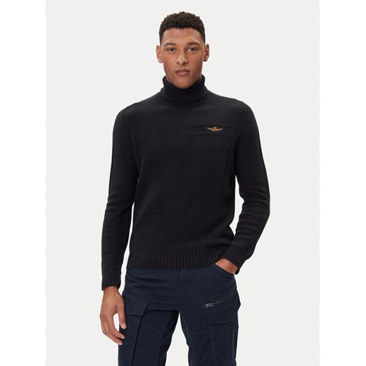 Aeronautica Militare Golf 252MA1587UL00904 Czarny Regular Fit ze sklepu MODIVO w kategorii Swetry męskie - zdjęcie 185634942