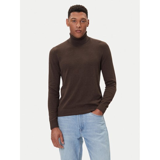 Jack&Jones Golf Emil 12157417 Brązowy Regular Fit ze sklepu MODIVO w kategorii Swetry męskie - zdjęcie 185634950