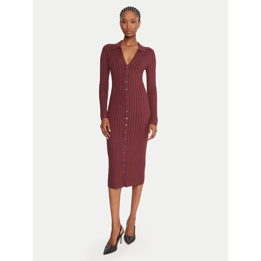 Guess Sukienka dzianinowa W5BK60 Z2YJ2 Brązowy Slim Fit ze sklepu MODIVO w kategorii Sukienki - zdjęcie 185634993
