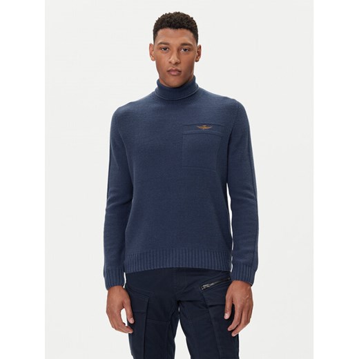 Aeronautica Militare Golf 252MA1587UL00904 Granatowy Regular Fit ze sklepu MODIVO w kategorii Swetry męskie - zdjęcie 185635094