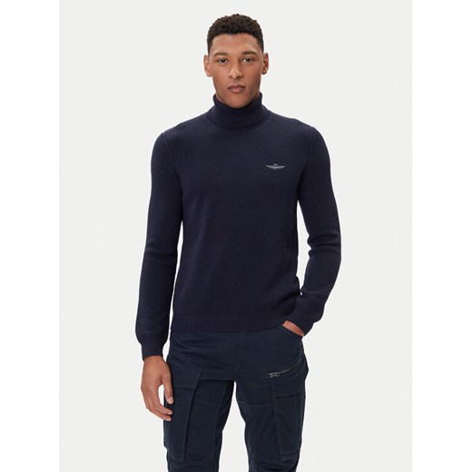 Aeronautica Militare Golf 252MA1583UL00903 Granatowy Regular Fit ze sklepu MODIVO w kategorii Swetry męskie - zdjęcie 185635122